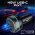 Promate Car Charger 230W Power Delivery, Rapid Charger With Dual USB-C Port 140W / 45W, & USB-A 3.0, 45W, for Laptop, Smartphone, Black